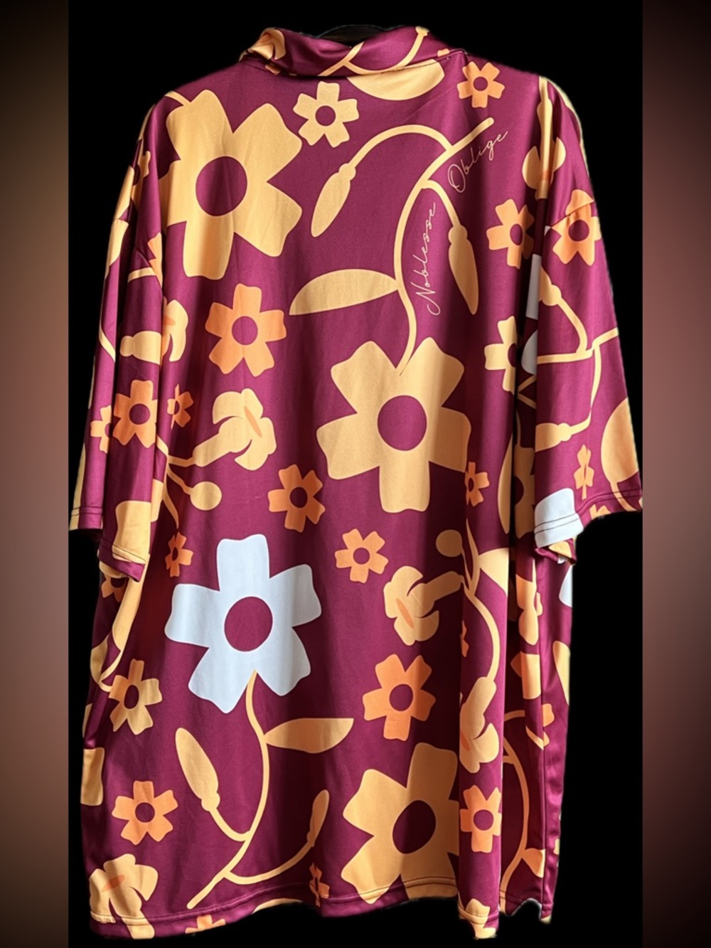Puakenikeni Polo in Burgundy, Mustard & White